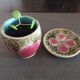 Cup and saucer in glazed ceramic end 19th