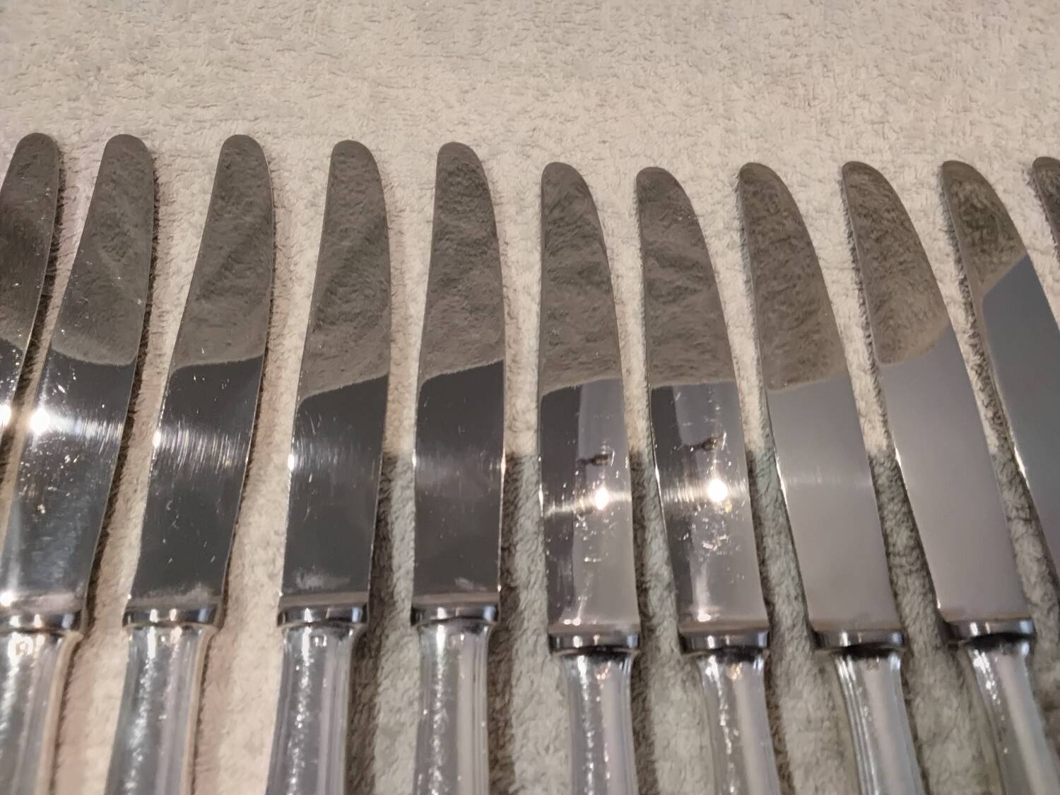 12 silver-plated dessert knives by Christofle America