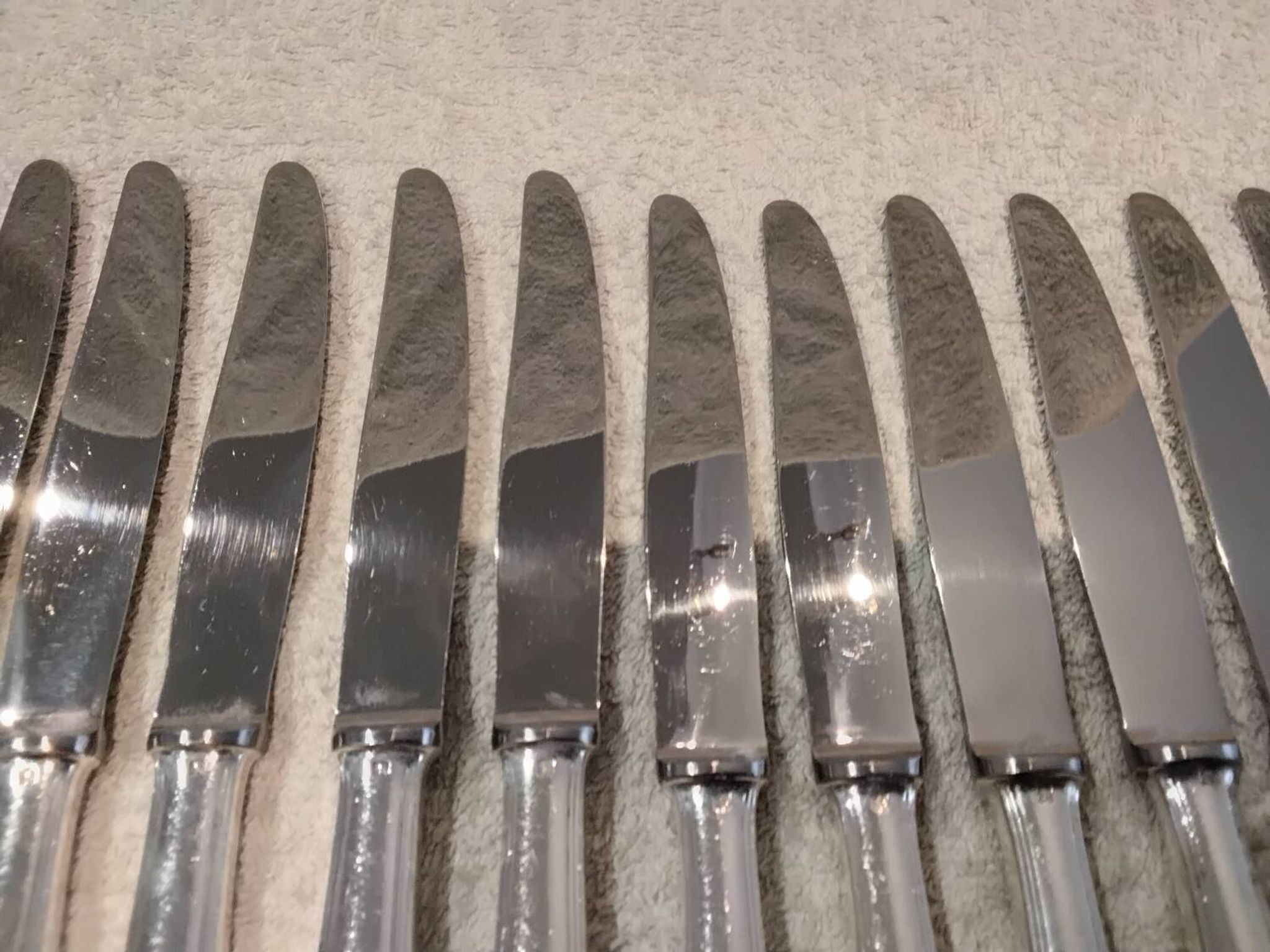 12 silver-plated dessert knives by Christofle America