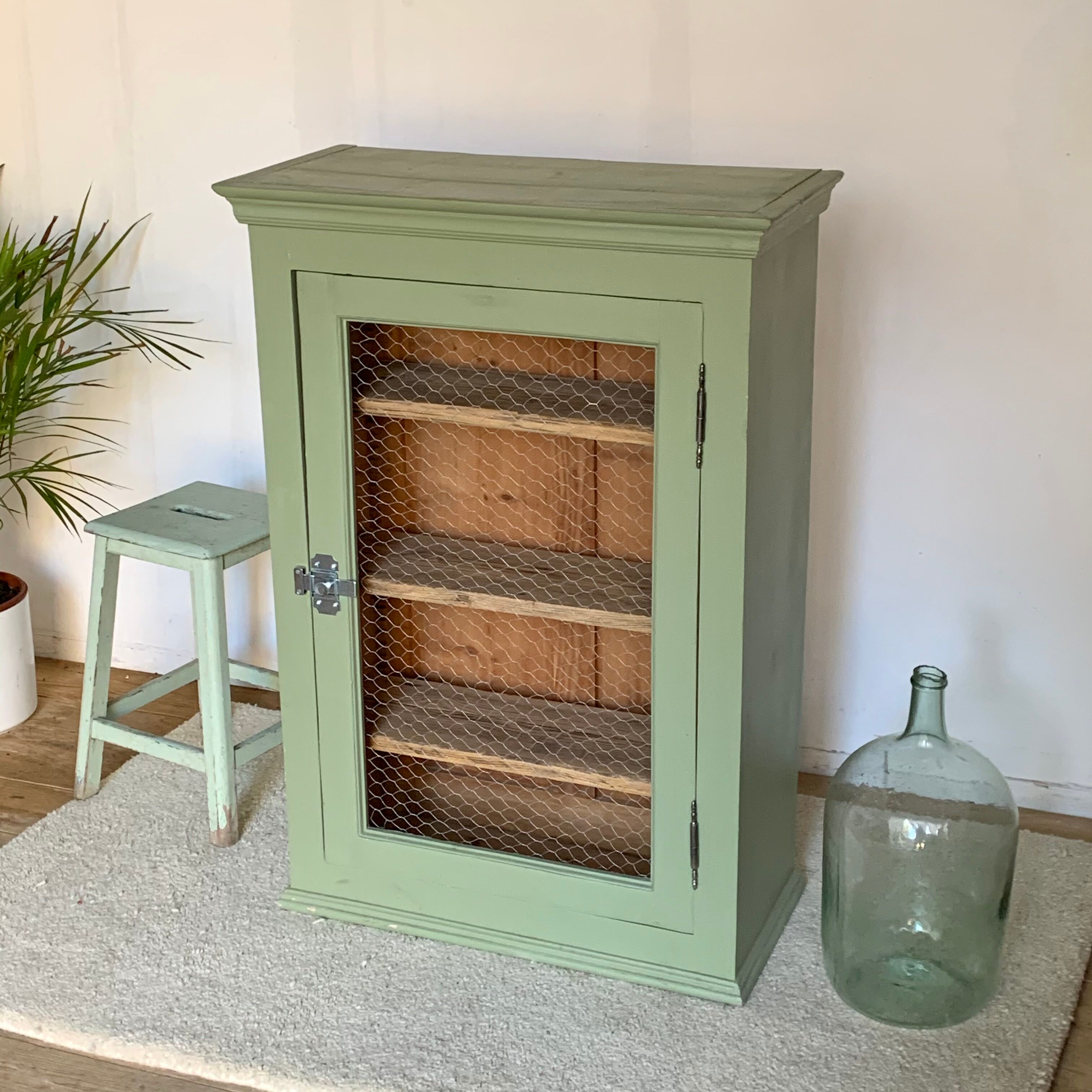 Vintage Parisian almond green confectioner buffet