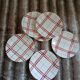 6 checked dinner plates