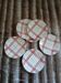 6 checked dinner plates