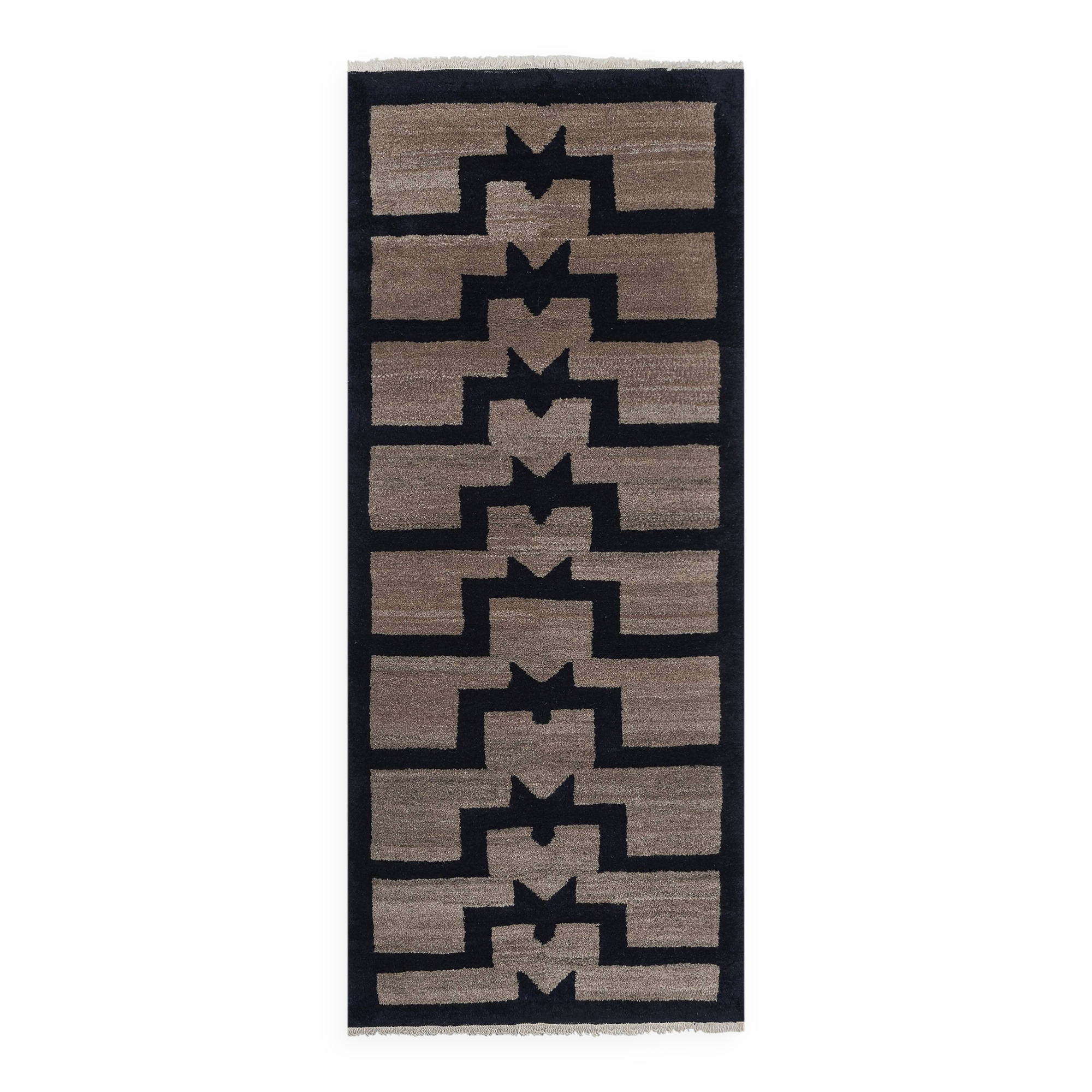 Vintage Turkish Oushak Rug Handwoven 86x211 cm