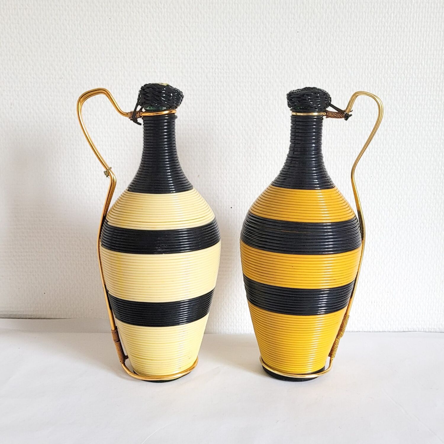 Vintage scoubidou decanters