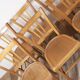 6 bistro chairs, blond wood, typical Luterma brand, 1950s-60s