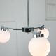 Lustre italien du milieu du siècle en chrome et opaline