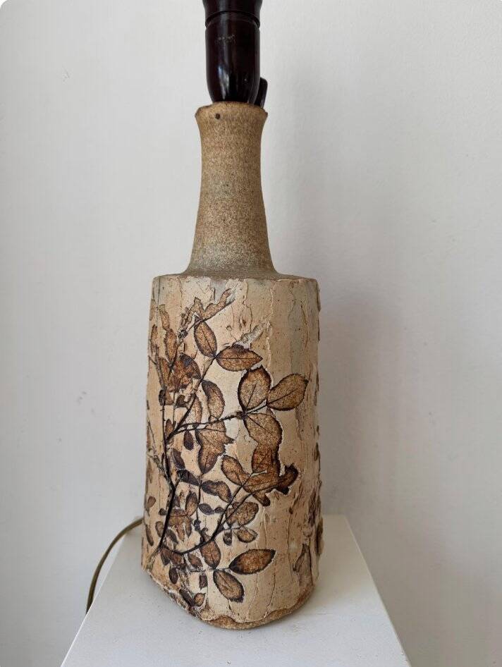 Vintage stoneware table lamp by Bodil Marie Nielsen, 1970s