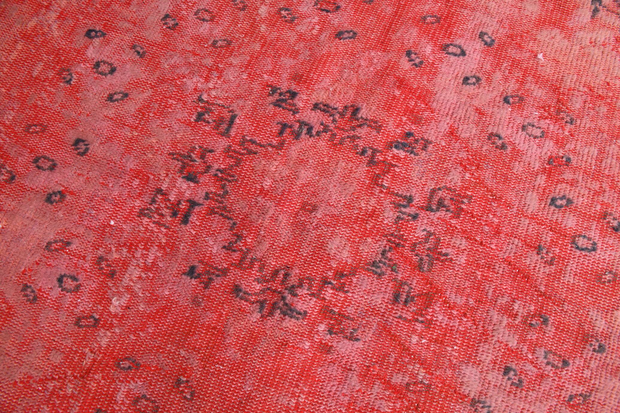 7x11 Vintage Coral Red Handmade Wool Vintage Rug, Living Room Rug,195x319cm