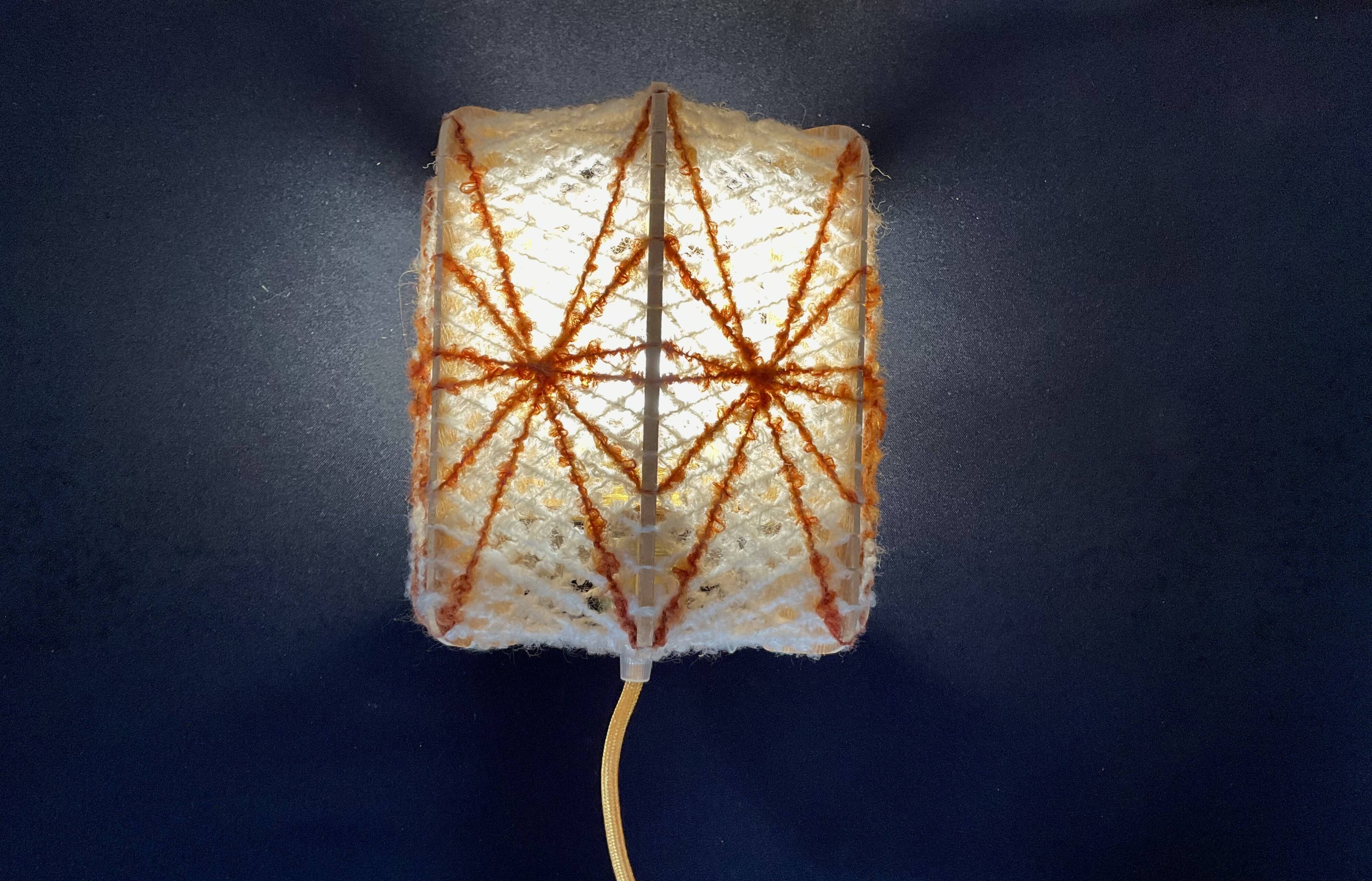 Vintage ecru and orange wall light