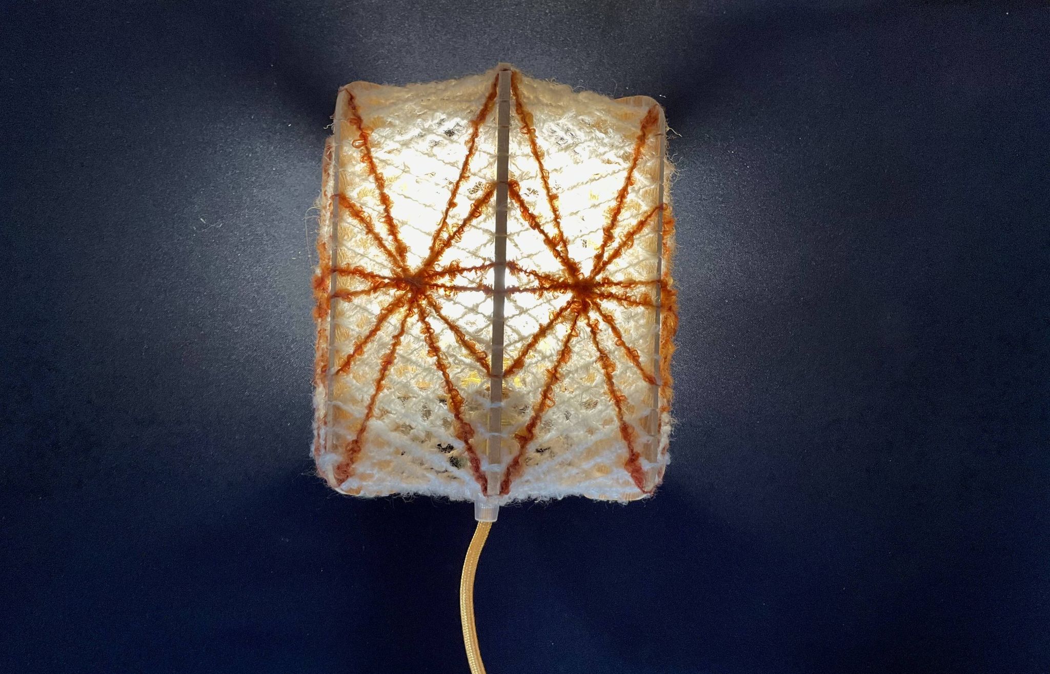 Vintage ecru and orange wall light