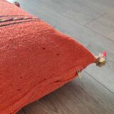 Coussin berbère orange fait main en coton