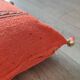 Handmade orange Berber cotton cushion