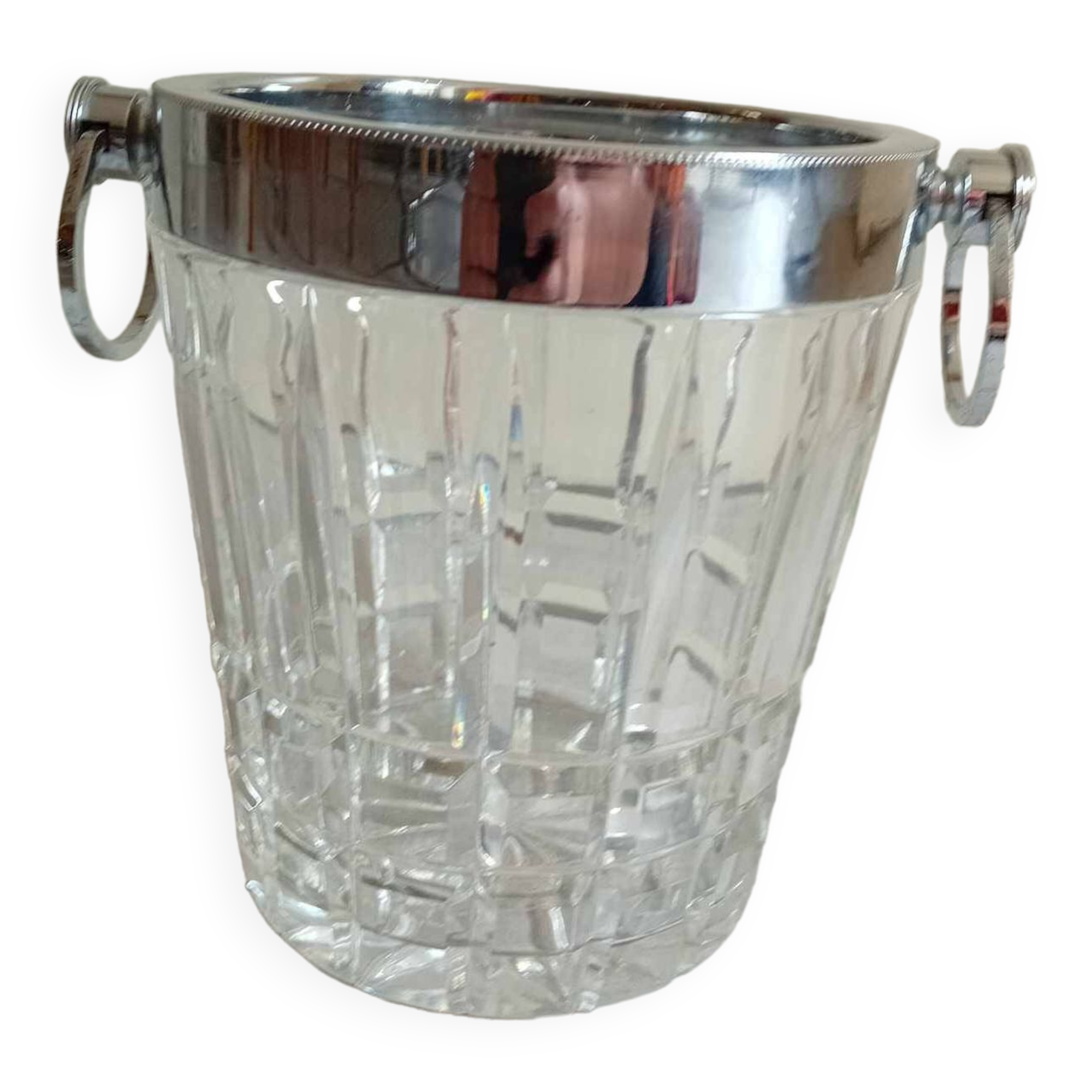 Champagne bucket in crystal 70s