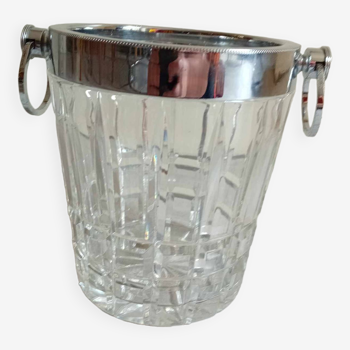 Champagne bucket in crystal 70s