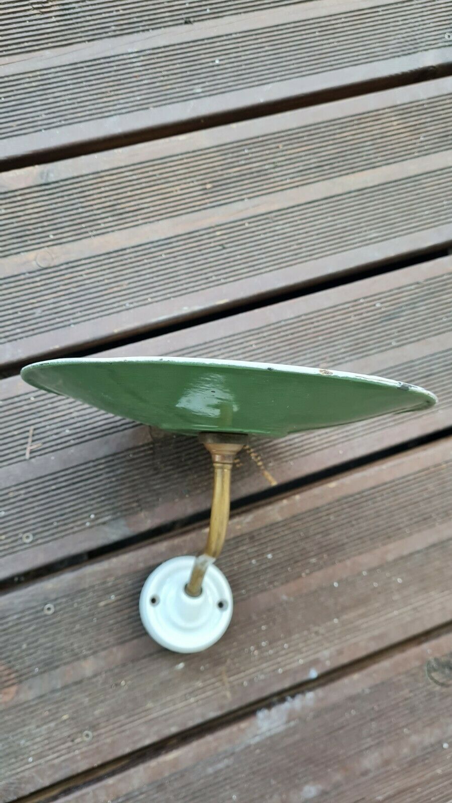 Exterior wall lamp gooseneck old vintage bowl