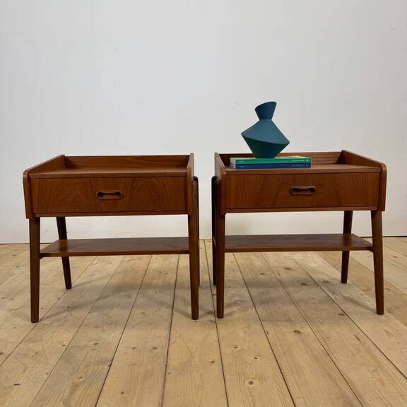 Paire de tables de chevet en teck danois, années 1960