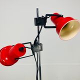Floor lamp 2 spots red chrome stem SCE 1970
