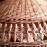 Braided wicker pendant light