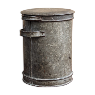 Small zinc trash can