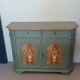 GREEN BRONZE AND WOOD BUFFET WITH MARQUETRY