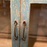 Blue lacquered wood showcase