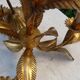 Golden metal palm tree lamp by Hans Kogl, three lights.