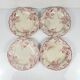 Set of 4 flat plates KG Lunéville Terre de fer, "Fontainebleau", pink, 19th century