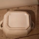 Old sugar bowl in white porcelain