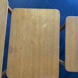 Vintage 1960s nesting tables, light wood coffee table - 52 x 55 x 3