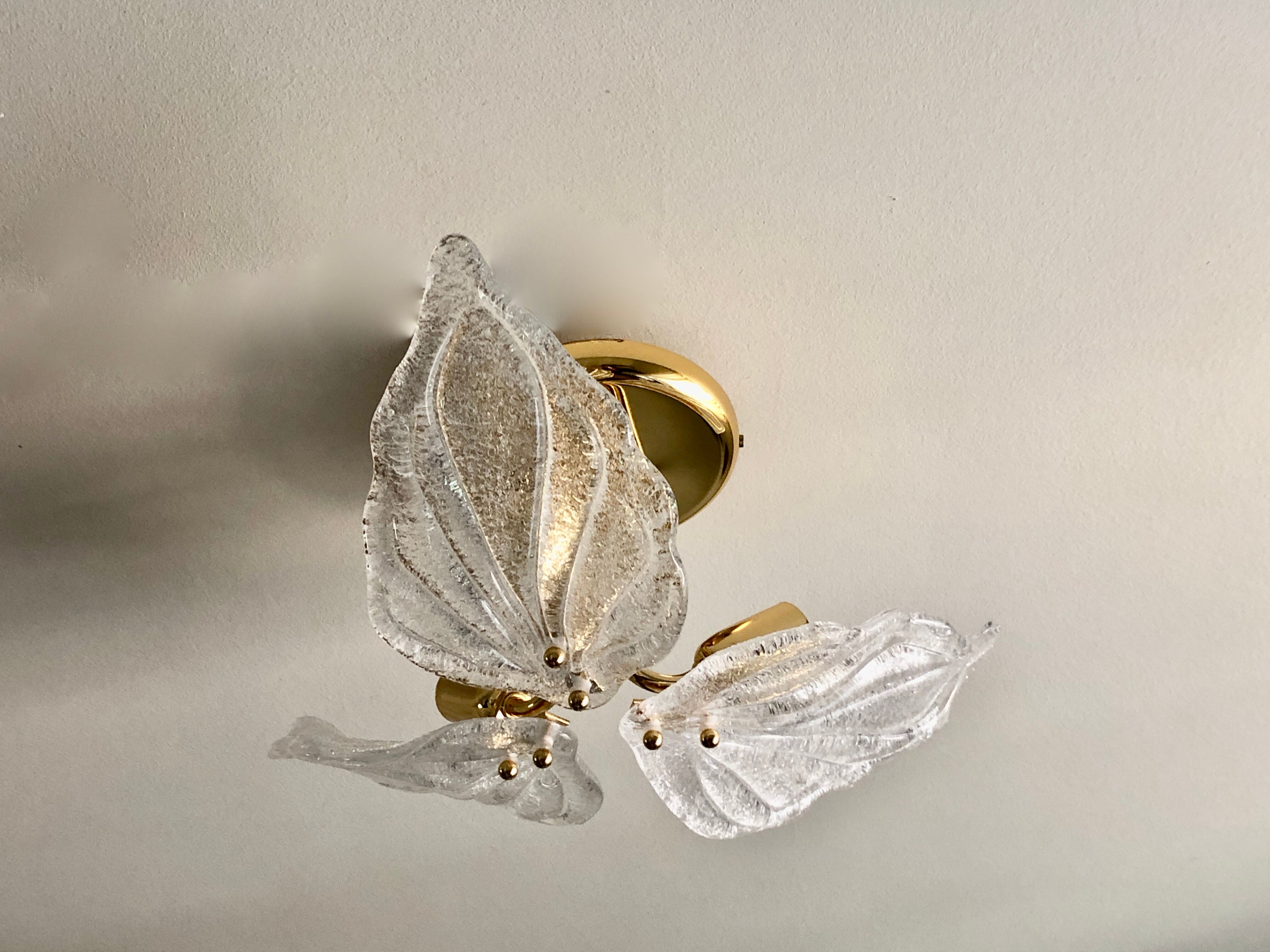 3-sheet Murano glass ceiling lamp for Novaresi