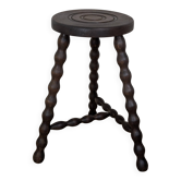 Tripod plant stand turned wood stool