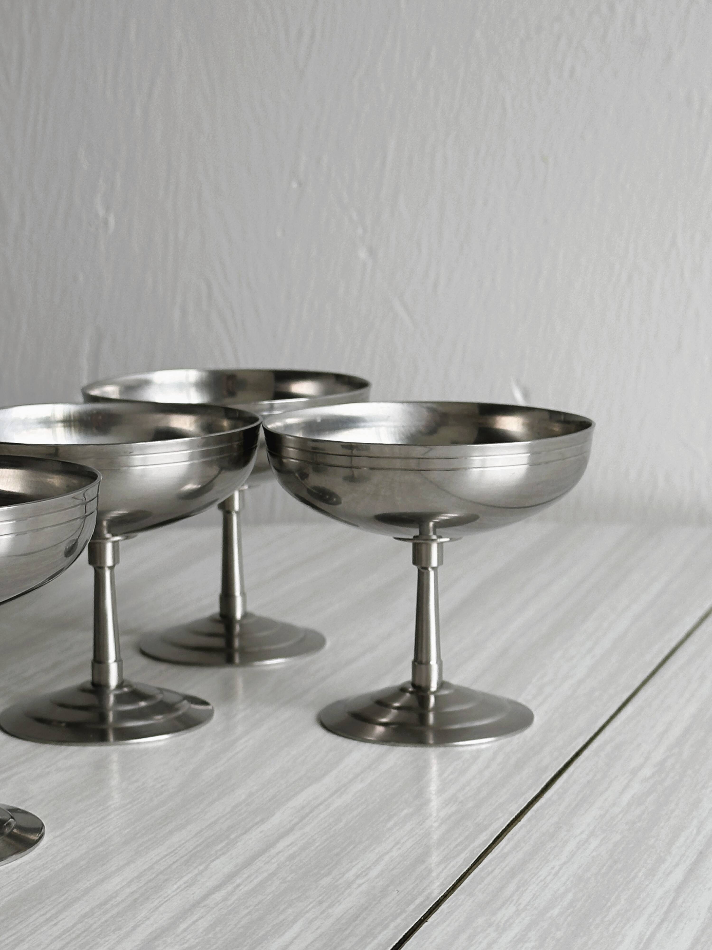 6 stainless steel footed cups MAT Letang Remy style