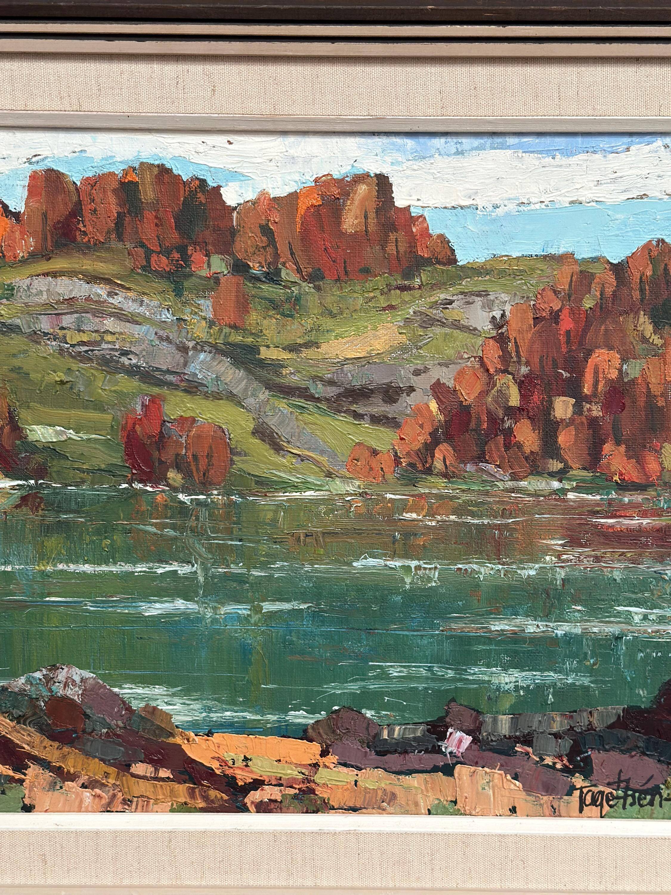 Swedish Oil On Canvas – “River View” By Tage Törngren