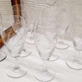 Set 8 coupes champagne verre ciselé