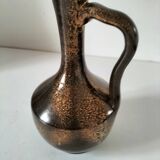 Glazed stoneware pitcher in coppery brown – Potter's work, France, 1970s