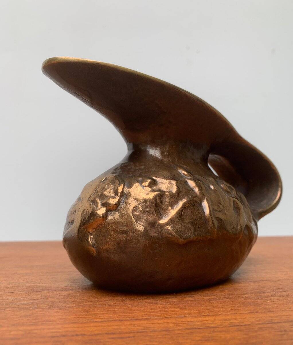 Brutalist Vintage German Bronze Decorative Carafe by Gilde