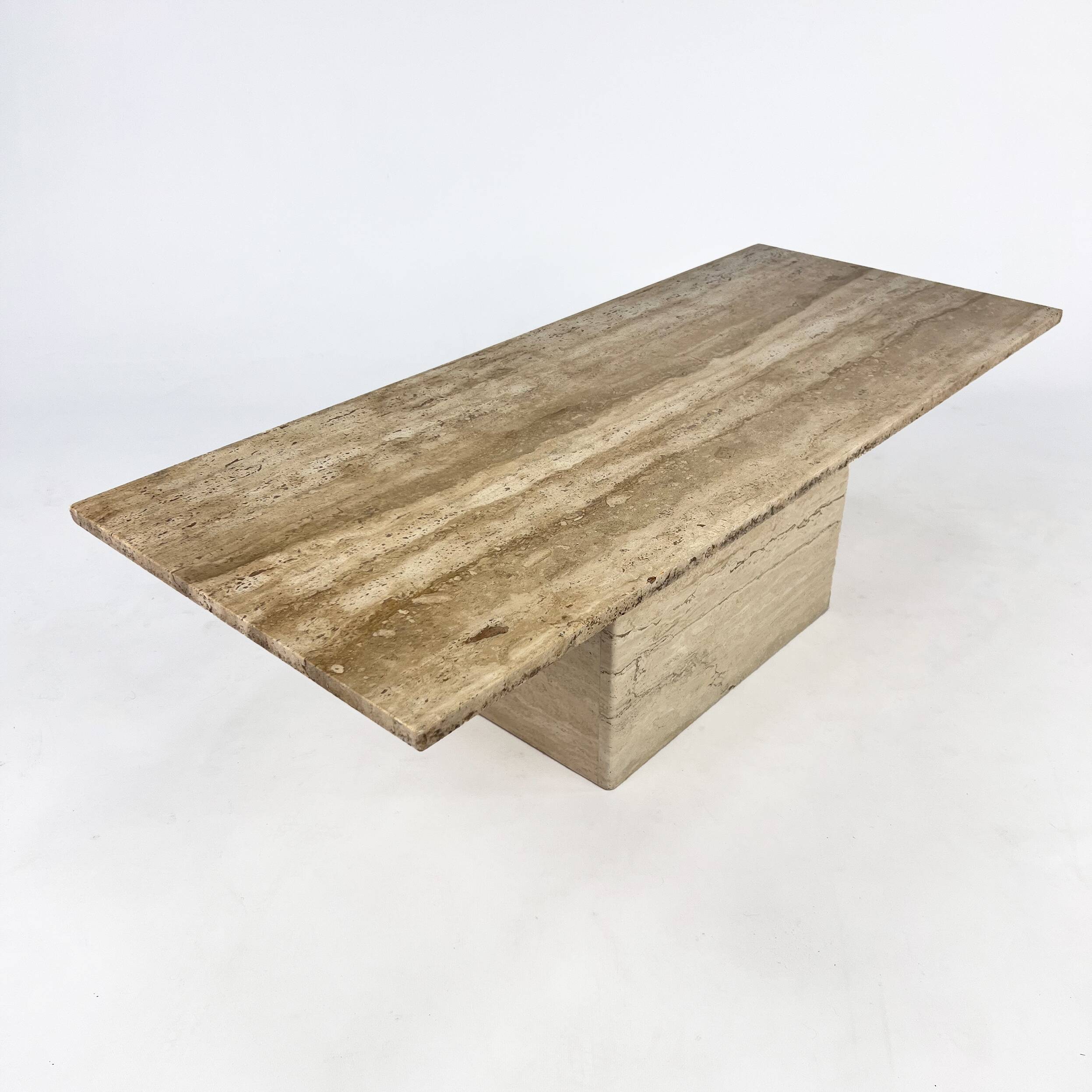 Vintage Italian Travertine Coffee Table, 1970s