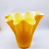 1970S Stunning Jacketed Fazzoletto Vase in Murano Glass. Made in Italy
