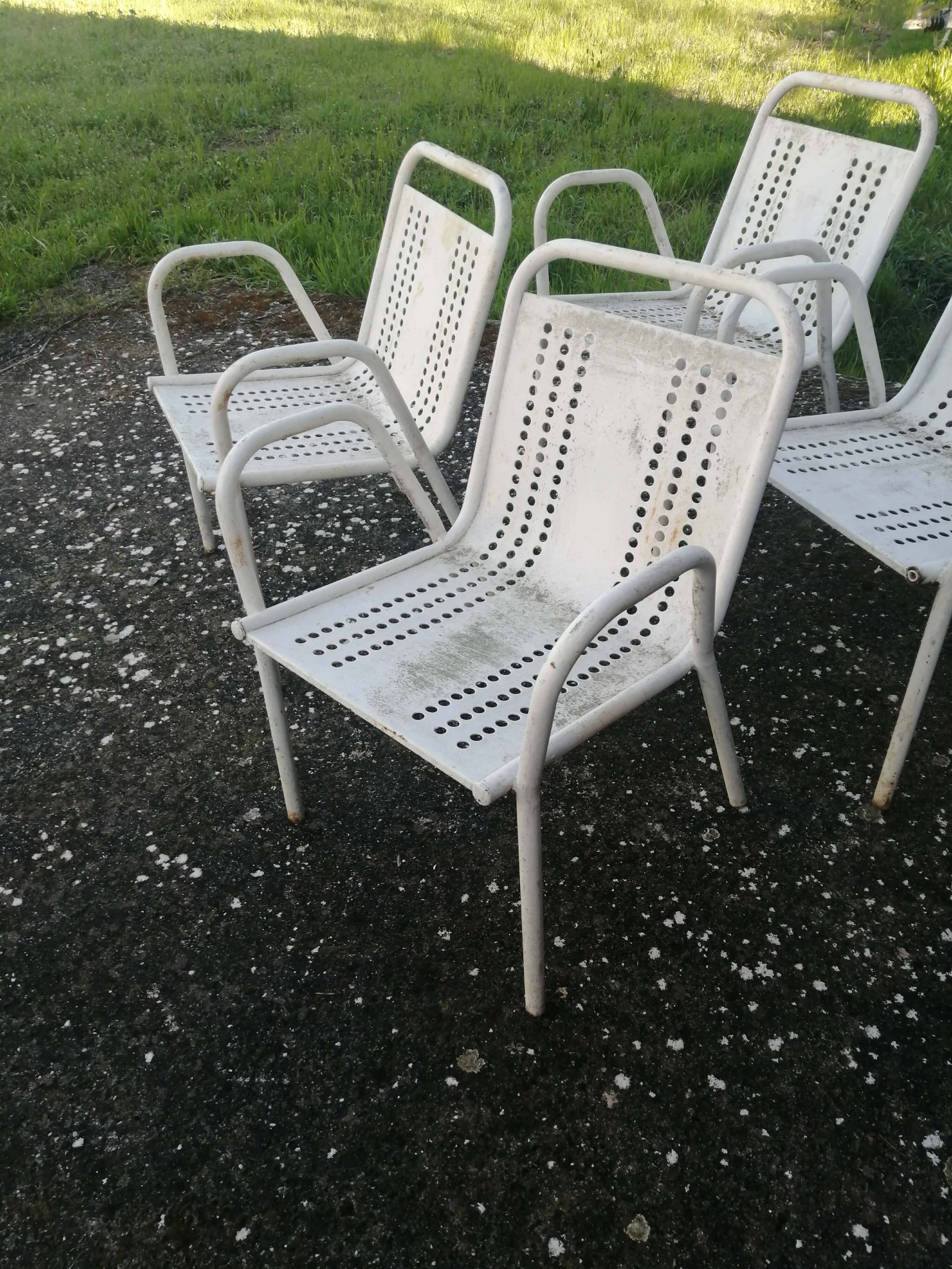 Lot de 4 Fauteuils de jardin vintage
