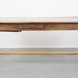 Table à manger ancienne du XVIIIe siècle en chêne avec 2 tiroirs