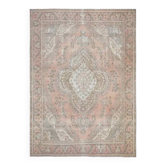 1970s Vintage Persian Handmade Wool Cotton Orange Area Rug 285x381