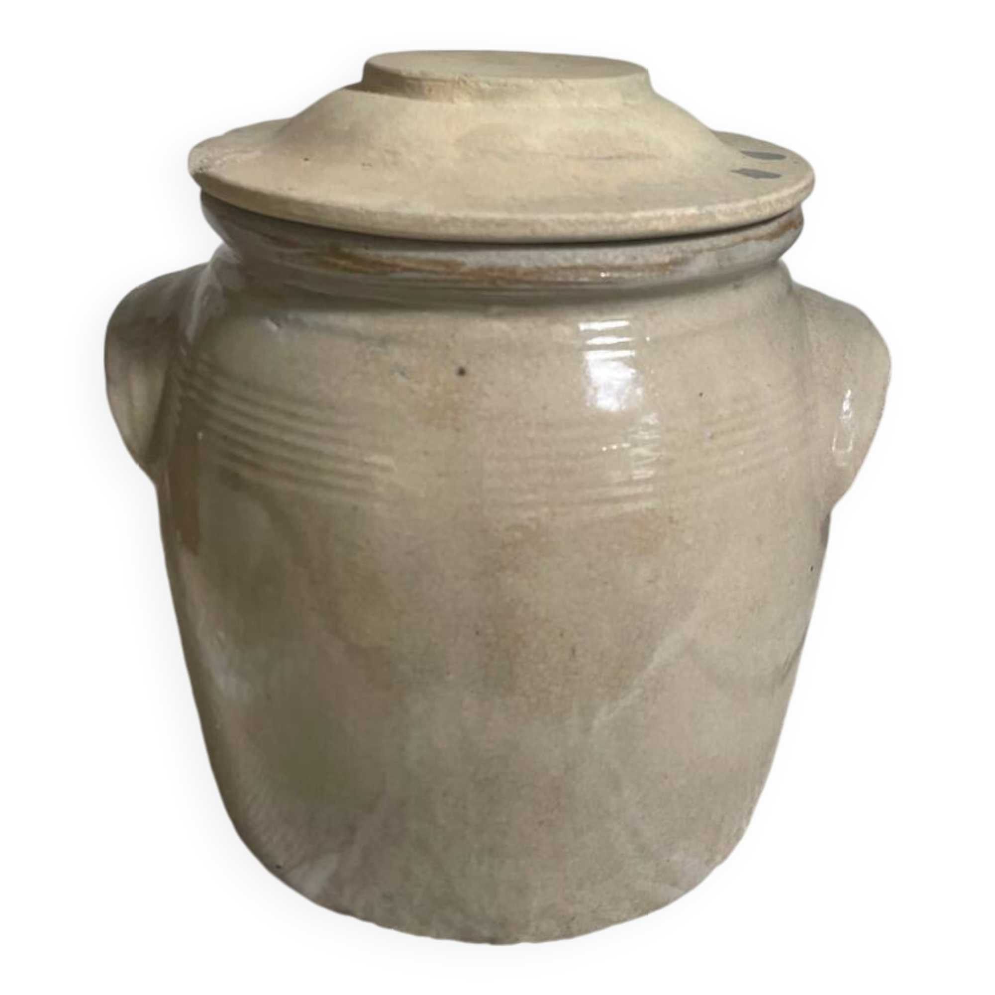 Glazed stoneware pot