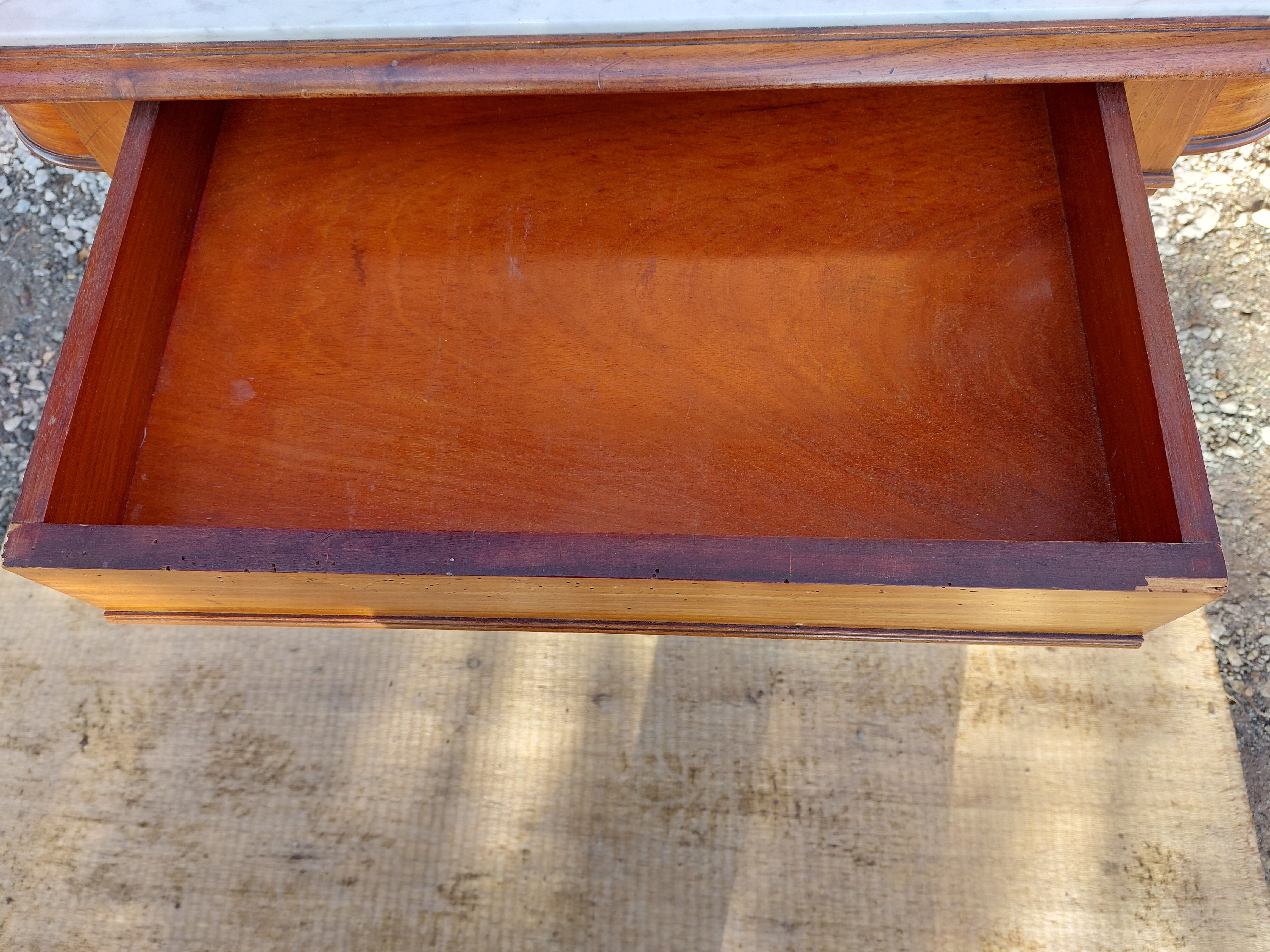 Console, white marble top