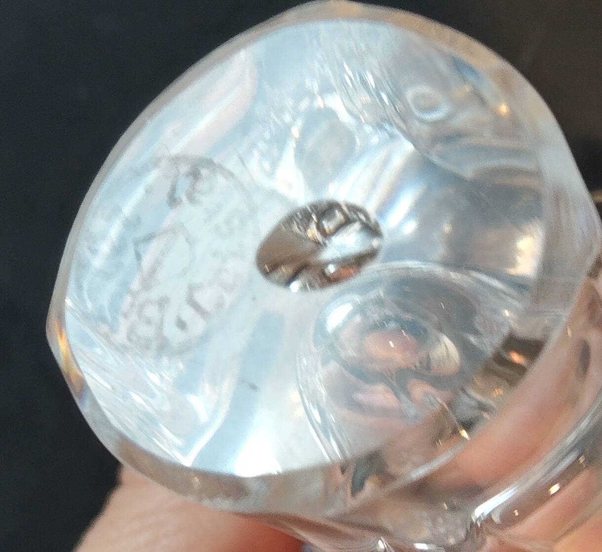 Bayel crystal vase – floral pattern – French glassware