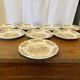 Set of 8 Antique Dessert Plates SARREGUEMINES Vintage Ceramic