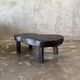 Small old Asian wooden coffee table in Japanese style, kidney-shaped top