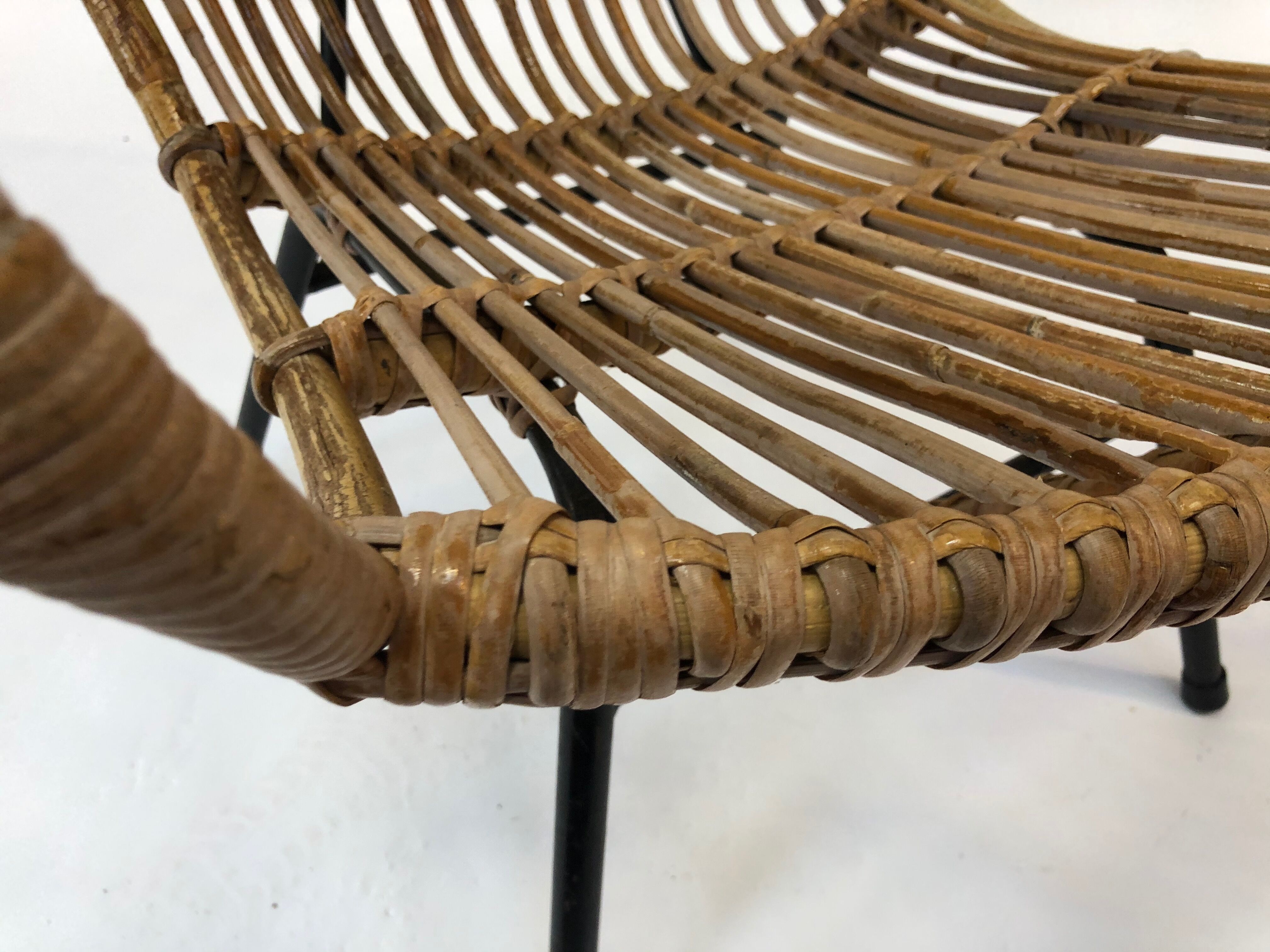 Rattan chair by Rohe Noordwolde, 1960