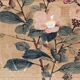 Silk painting, perched bird, China, early 20th century.