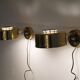 Paire d'appliques scandinaves en laiton de Skelleftea 1970