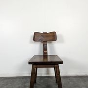 6 brutalist chairs in solid elm